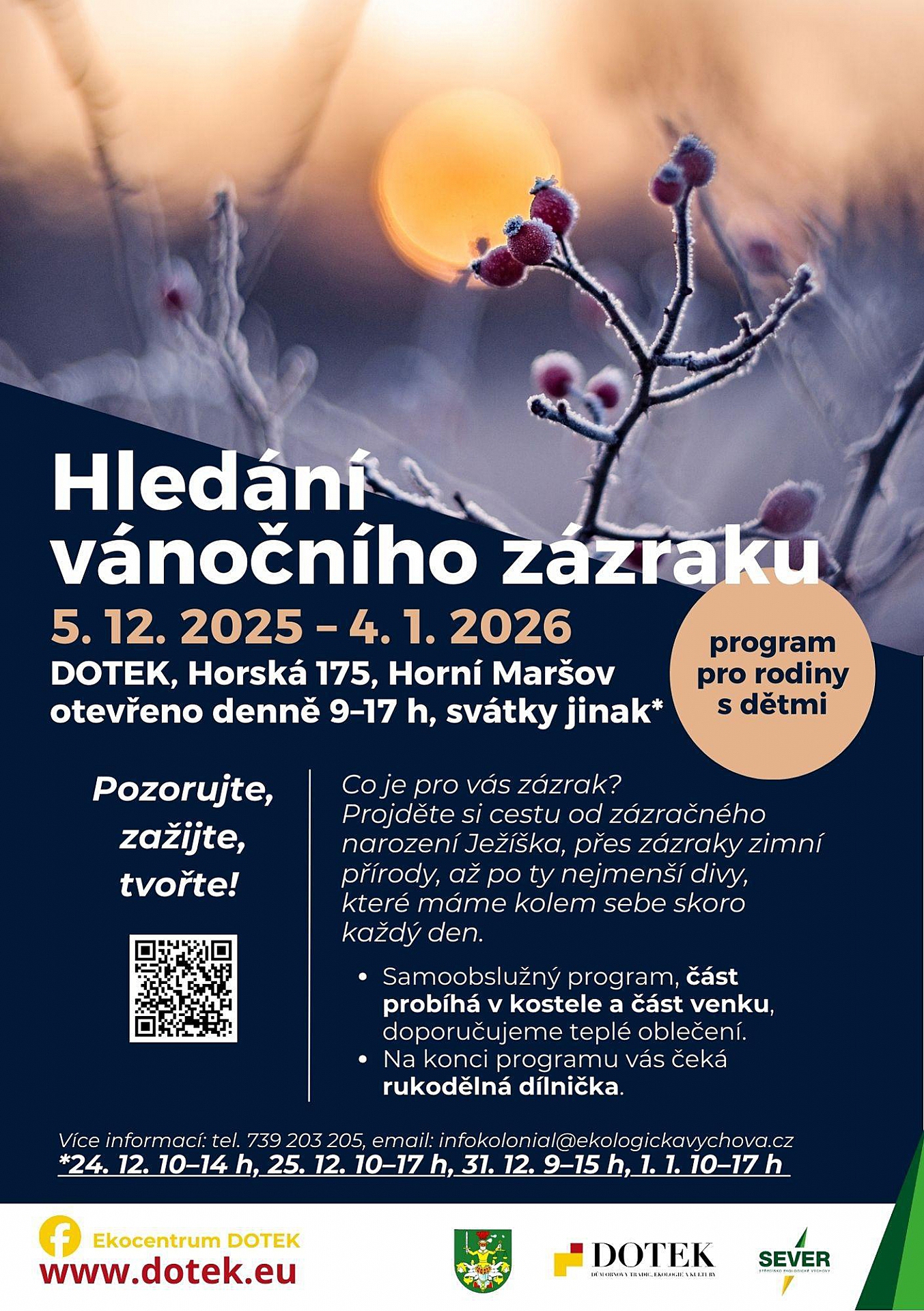 Hledání vánočního zázraku – program pro rodiny s dětmi.